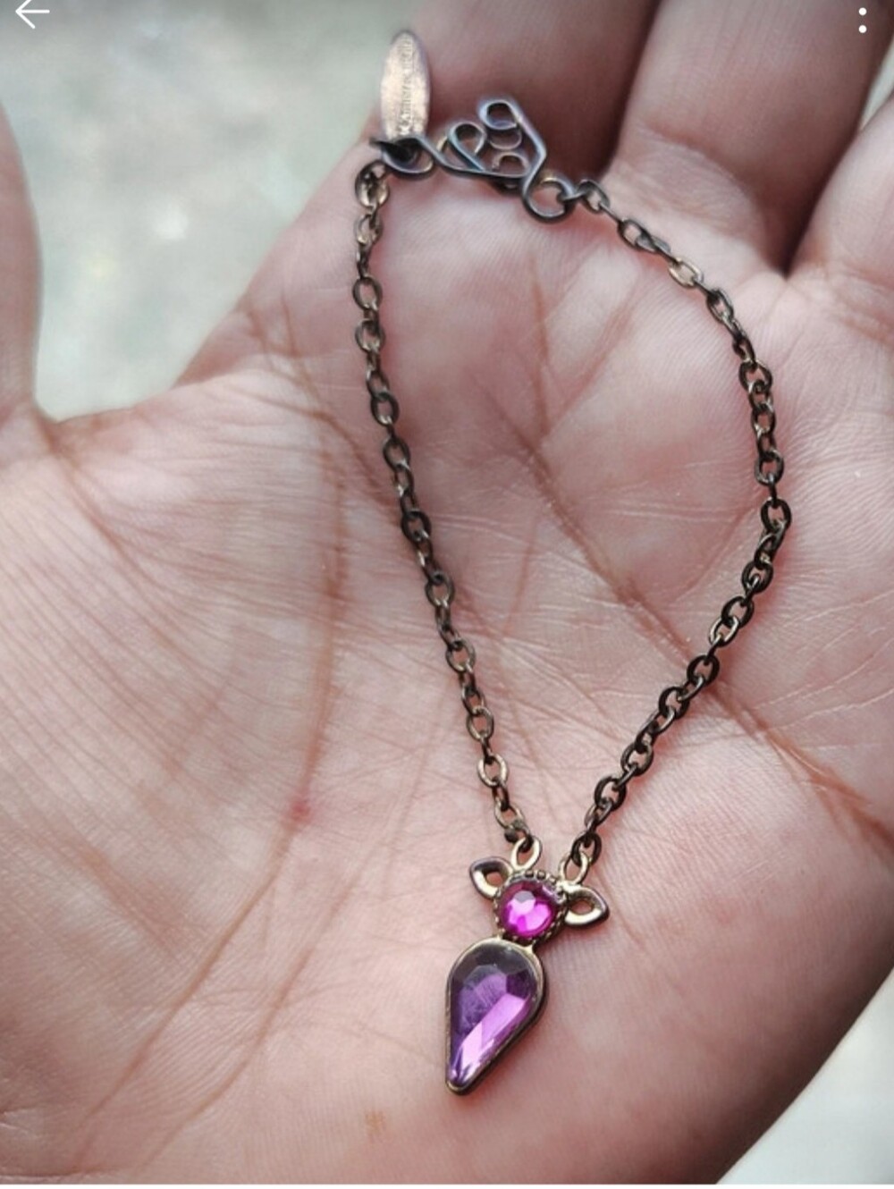 American Girl doll necklace Rebecca Beforever Meet pink purple gold